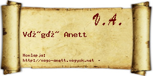 Vágó Anett névjegykártya