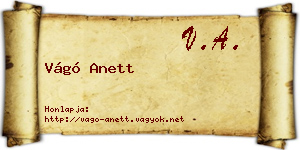 Vágó Anett névjegykártya