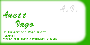 anett vago business card